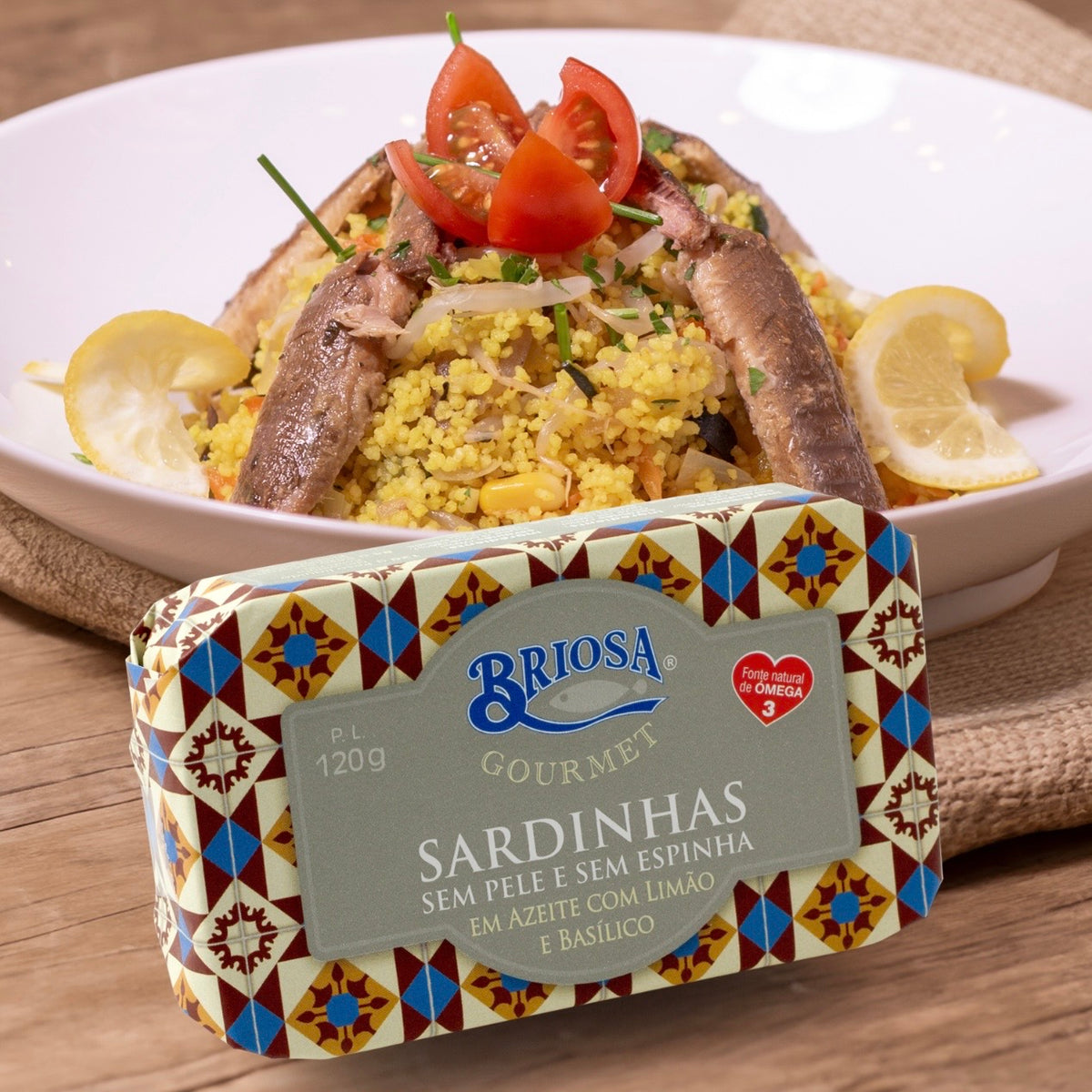 Sardinen in Olivenöl mit Zitrone und Basilikum, ohne Haut und Gräten | Briosa Gourmet