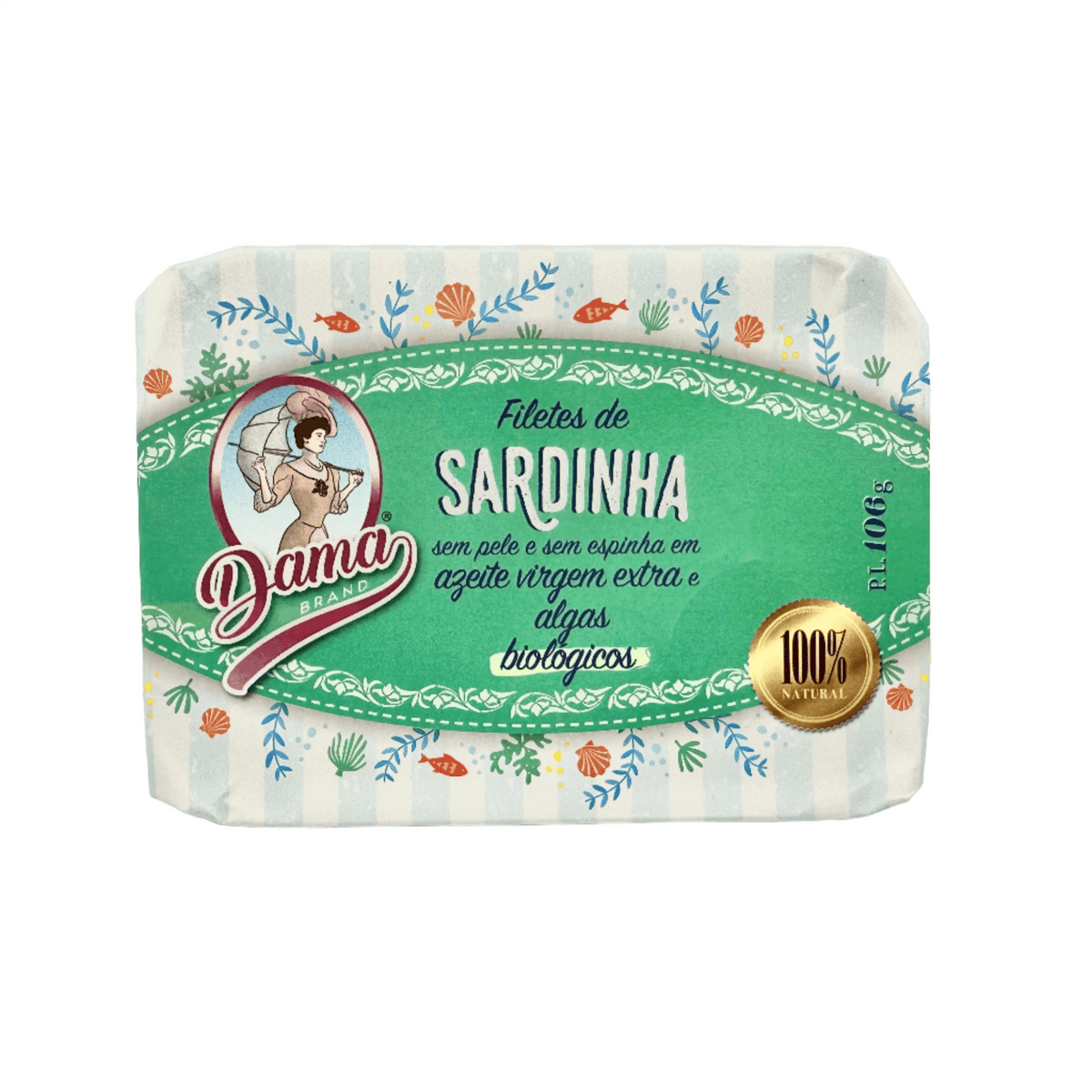 Sardinenfilet in Bio-Olivenöl extra vergine mit Algen, ohne Haut und Gräten (BIO) | DAMA